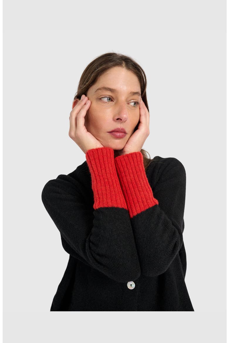Blackbird Cardigan, Alternate, color, Black/Vermillion