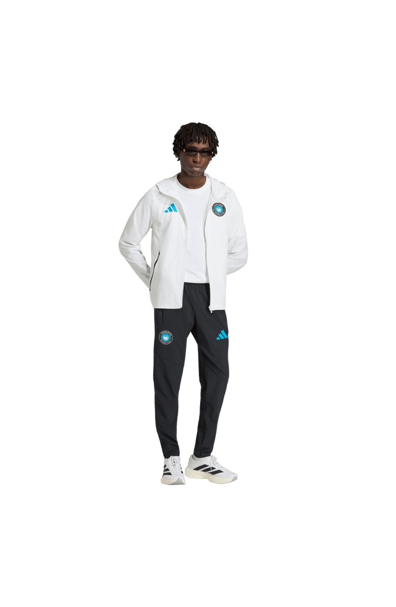 adidas Men's adidas  White Charlotte FC Tiro Travel Full-Zip Hooded Windbreaker, Alternate, color, White