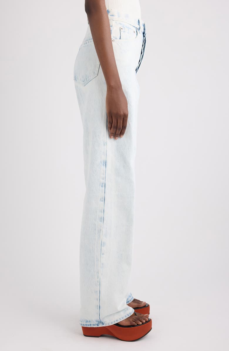 Dries Van Noten Extreme Bleach High Waist Straight Leg Jeans, Alternate, color, Pale Blue