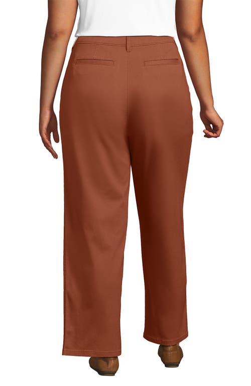 Lands' End Chino High Rise Rail Straight Leg Pants In Brown
