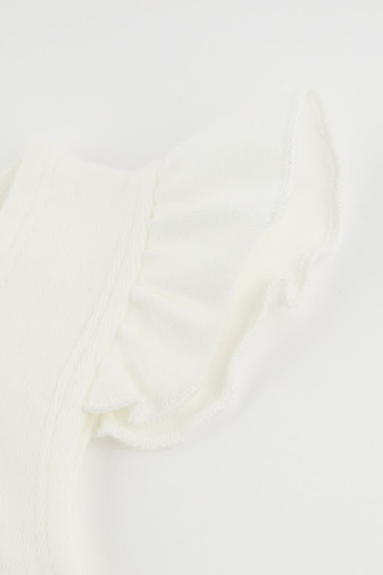 Ruffle Bow Pink Silver-Fleck Tulle Flutter Tank, Alternate, color, Cream