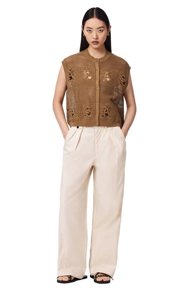 AllSaints Kyra Open Stitch Sweater Vest, Alternate, color, Pinto Brown
