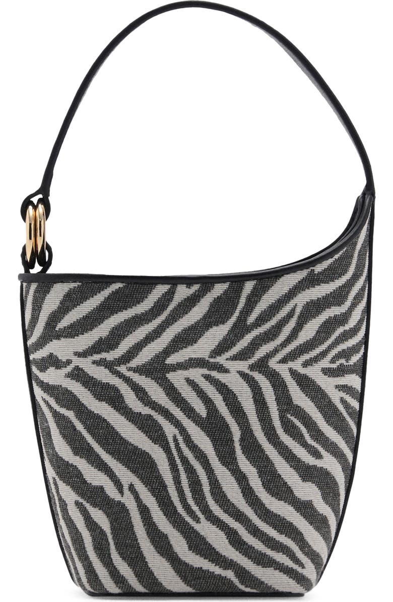 MANGO Zebra Print Bucket Bag, Main, color,