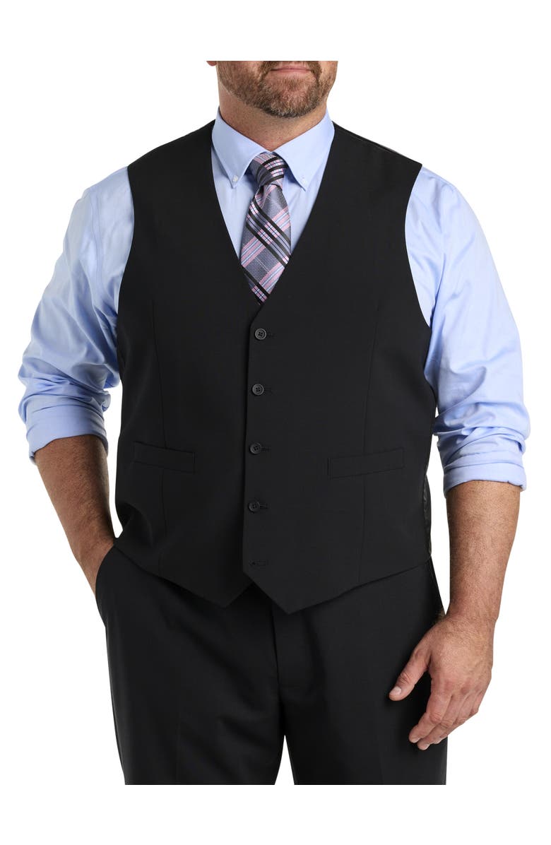 Oak Hill by DXL Big & Tall Perfect Fit Vest V2, Main, color, Black