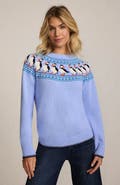 Lands' End Drifter Jacquard Raglan Crew Neck Sweater
