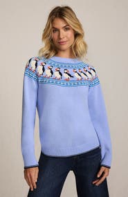 Lands' End Drifter Jacquard Raglan Crew Neck Sweater