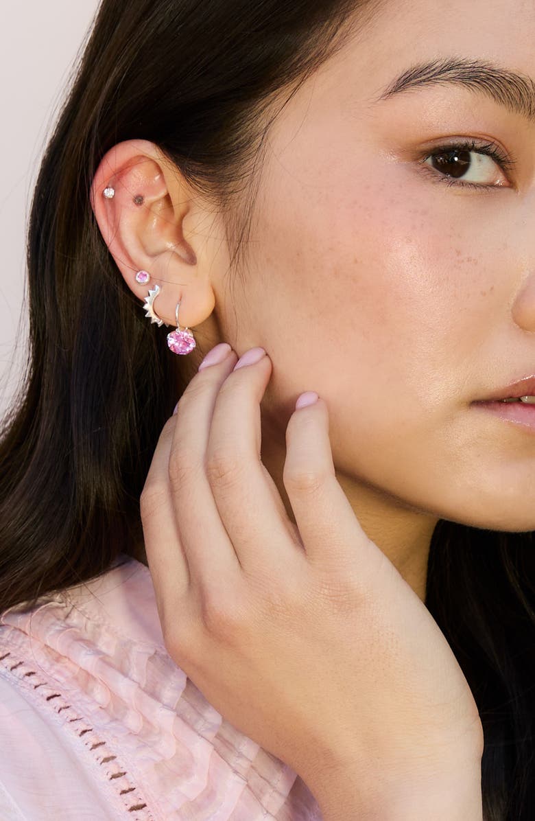 Dower & Hall Star Huggie Hoops, Alternate, color, Sterling Silver