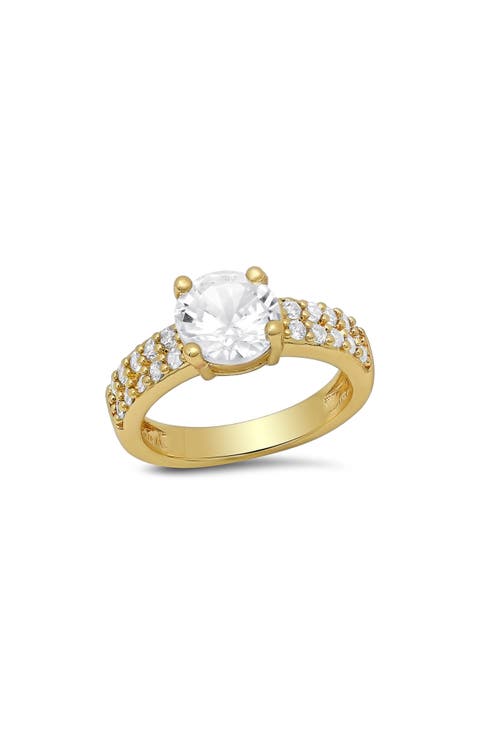 18K Gold Plated Simulated Diamond Ring