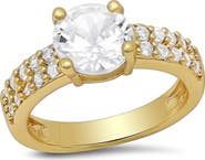 HMY JEWELRY 18K Gold Plated Simulated Diamond Ring