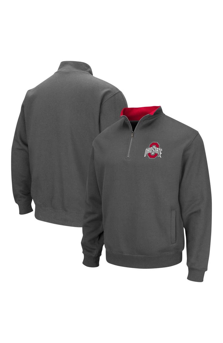 COLOSSEUM Men's Colosseum Charcoal Ohio State Buckeyes Tortugas Team Logo Quarter-Zip Jacket, Main, color, Charcoal