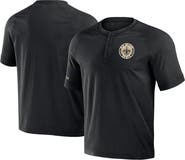 NFL X DARIUS RUCKER Men's NFL x Darius Rucker Collection by Fanatics Black New Orleans Saints Washed Raglan Henley T-Shirt