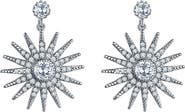 DLORIA Star Dangle Earrings with White Diamond Cubic Zirconia