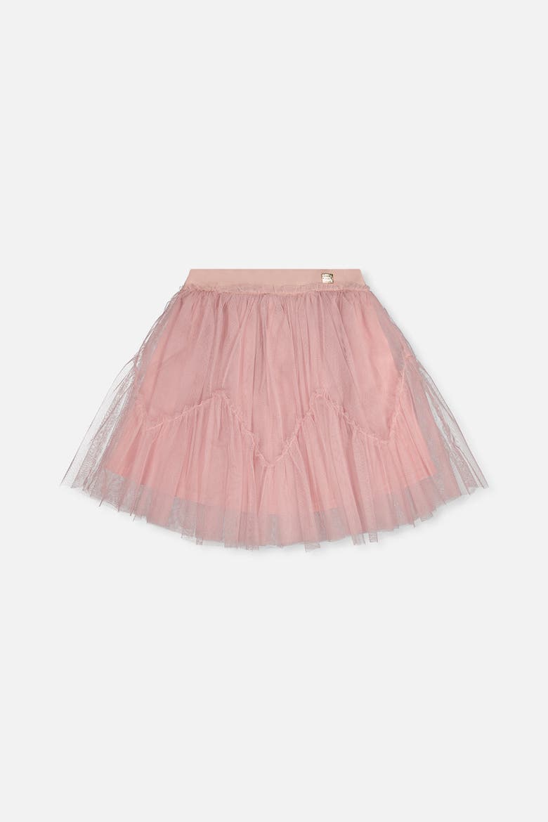 Tiered Mesh Elastic Waist Skirt, Main, color, Pale Dusty Pink