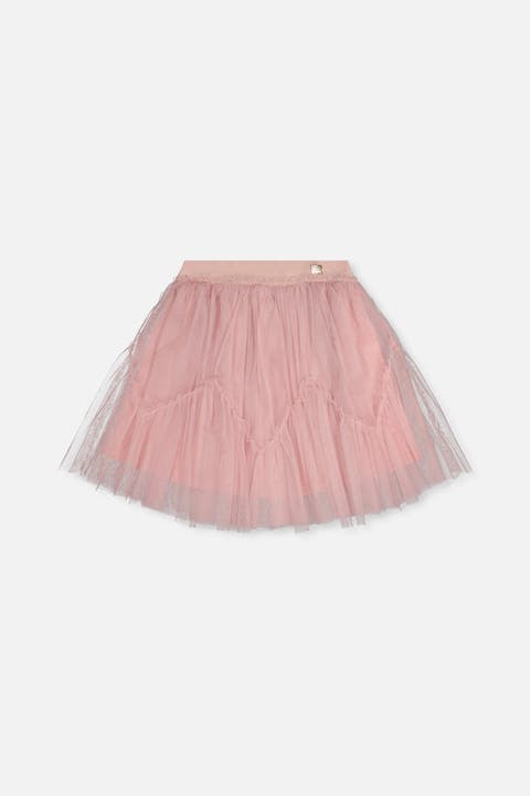 Tiered Mesh Elastic Waist Skirt