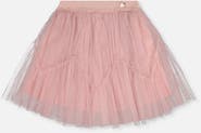 Deux par Deux Tiered Mesh Elastic Waist Skirt
