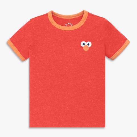 Kids Sesame Street Embroidered Ringer Tee (Toddler, Little Kid, Big Kid)