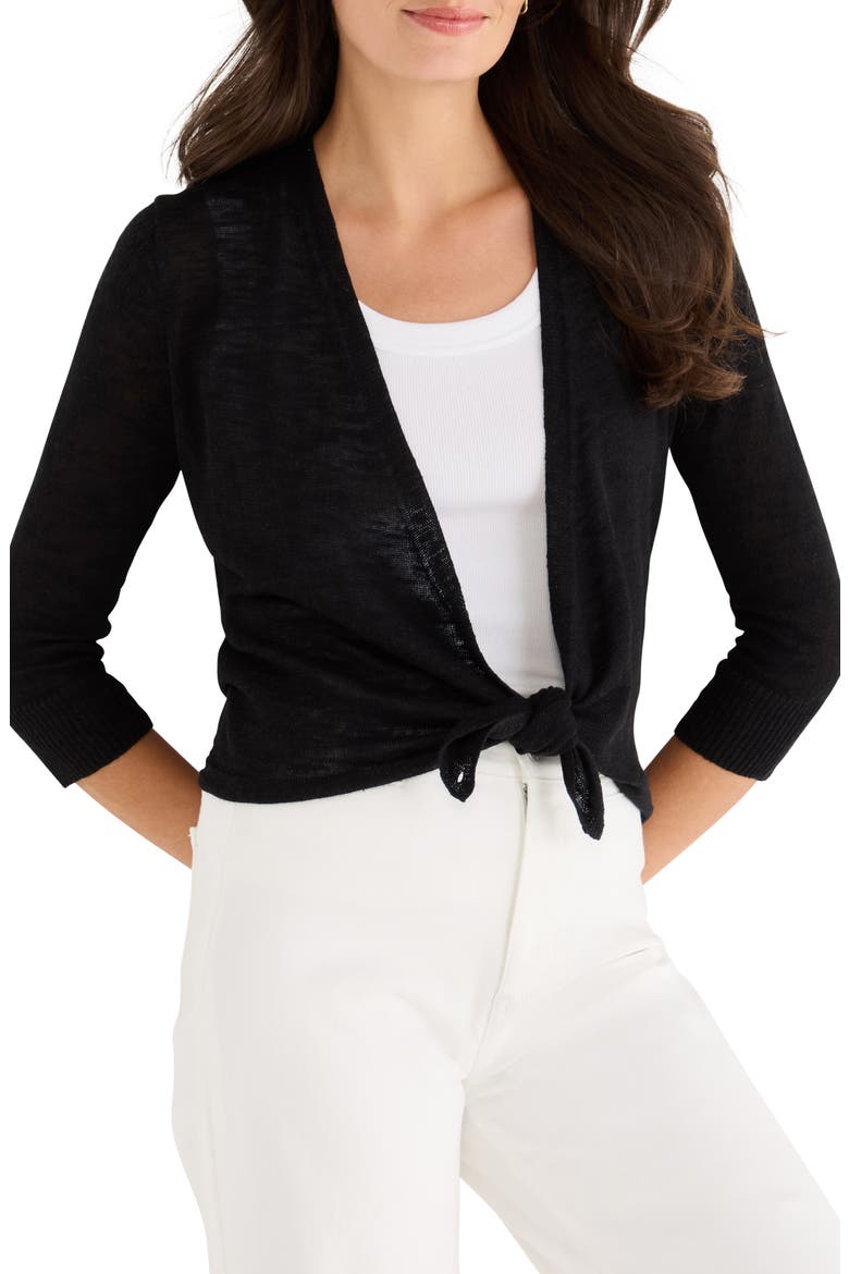 Slub Knit 4-Way Cardigan, Main, color, BLACK ONYX