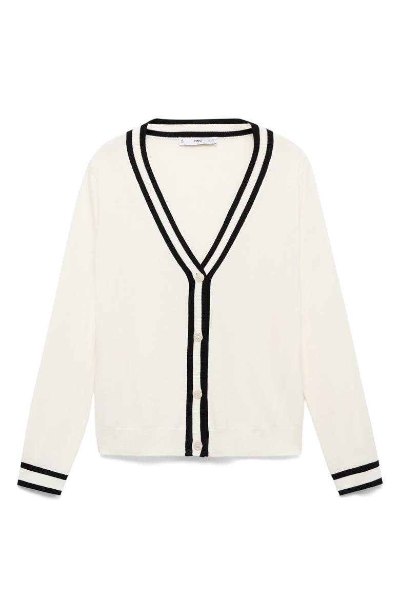 MANGO Stripe Cardigan, Alternate, color, Ecru