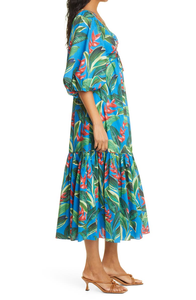 FARM Rio Dream Garden Floral Cotton Midi Dress, Alternate, color,