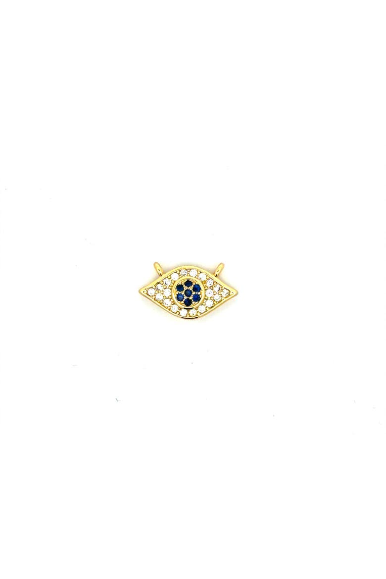 Mini Evil Eye Connector Charm, Main, color, Yellow