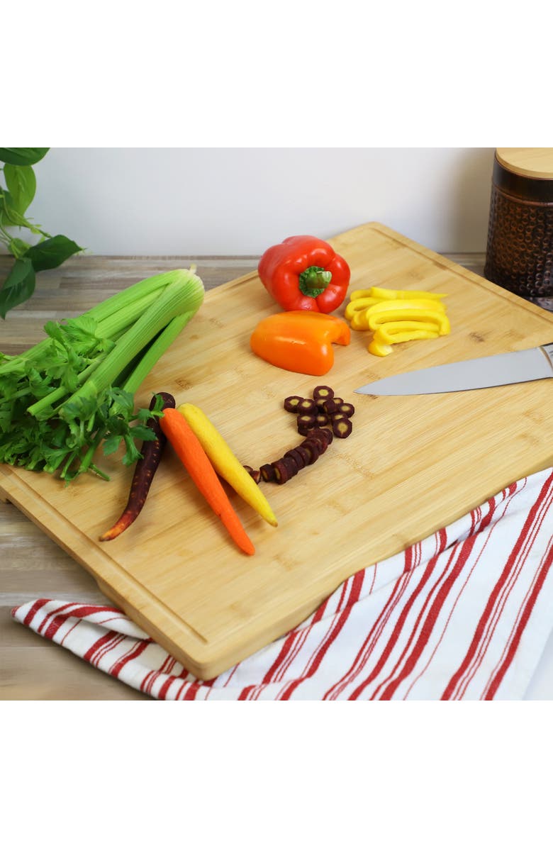 Megachef 20 x 14 Inch Rectangle Wood Cutting Board, Alternate, color, Bamboo