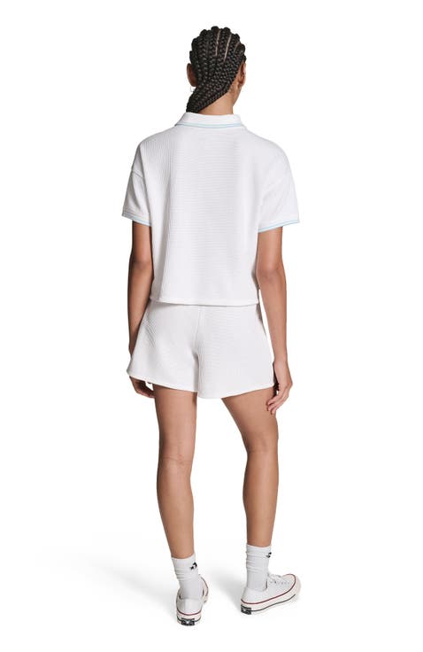 Cropped Waffle Polo
