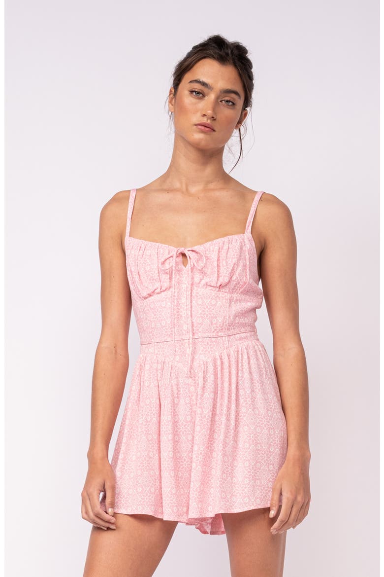 Tie Front Mini Romper, Alternate, color, LIGHT PINK