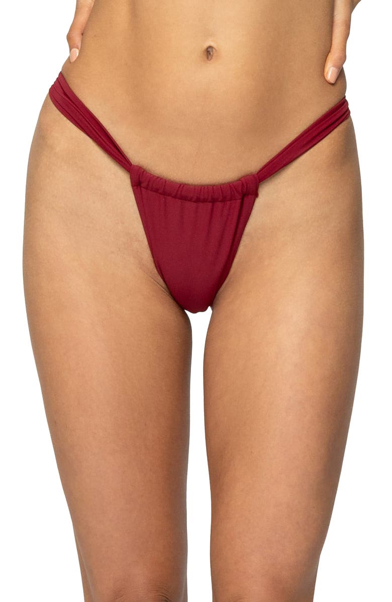 EDIKTED Anais Bikini Bottoms, Main, color, Burgundy