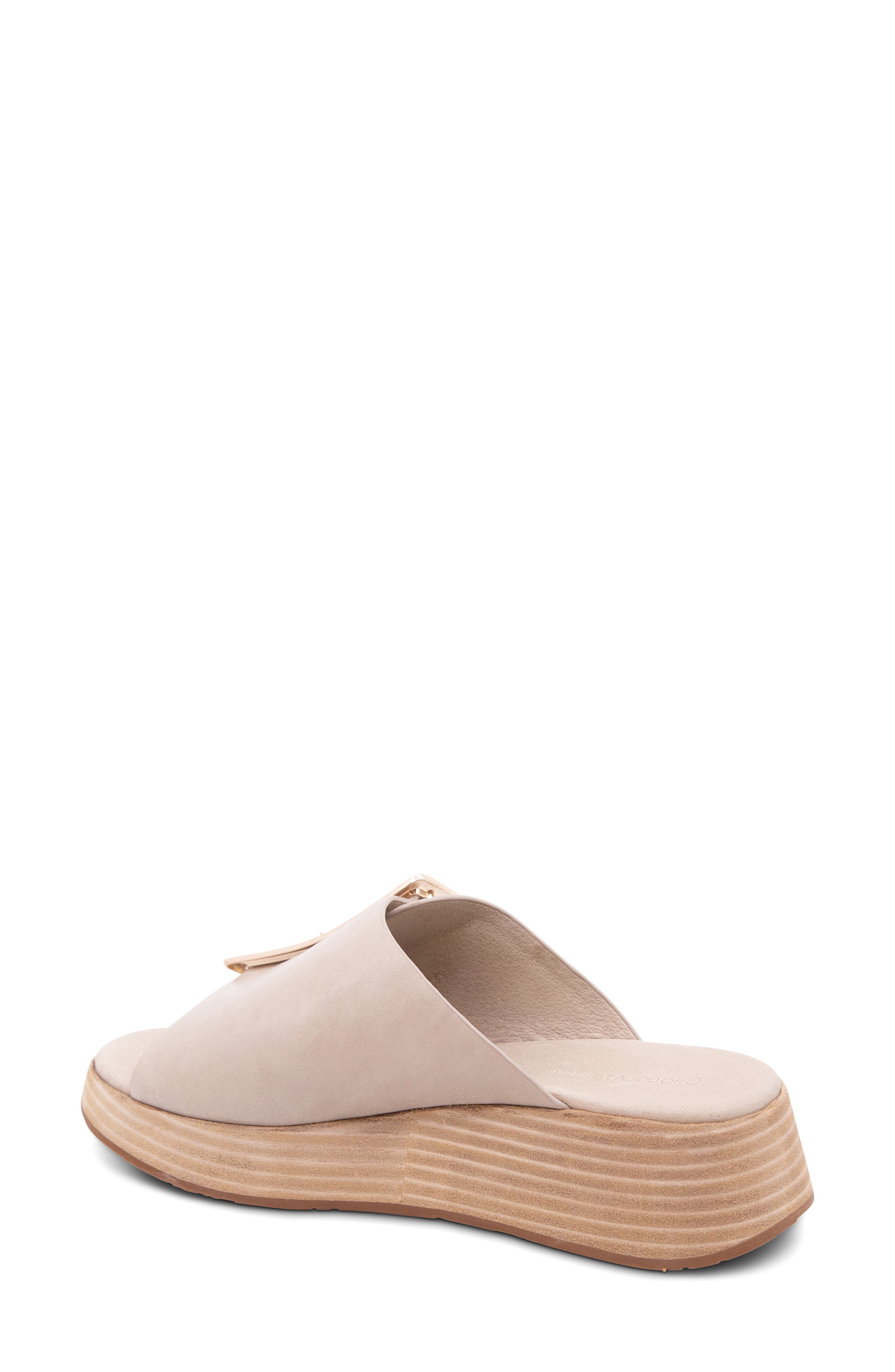 Ela Platform Wedge Slide Sandal, Alternate, color, WHITE SAND LEATHER