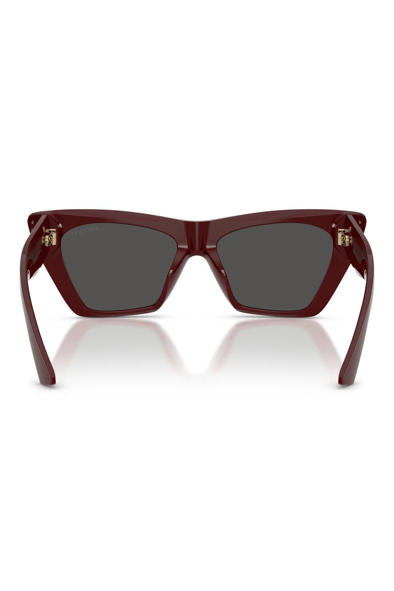 53mm Cat Eye Sunglasses, Alternate, color, CRANBERRY / DARK GREY