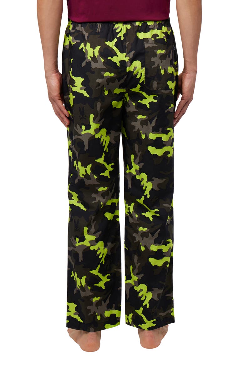 Psycho Bunny Camouflage Print Cotton Poplin Lounge Pants, Alternate, color,