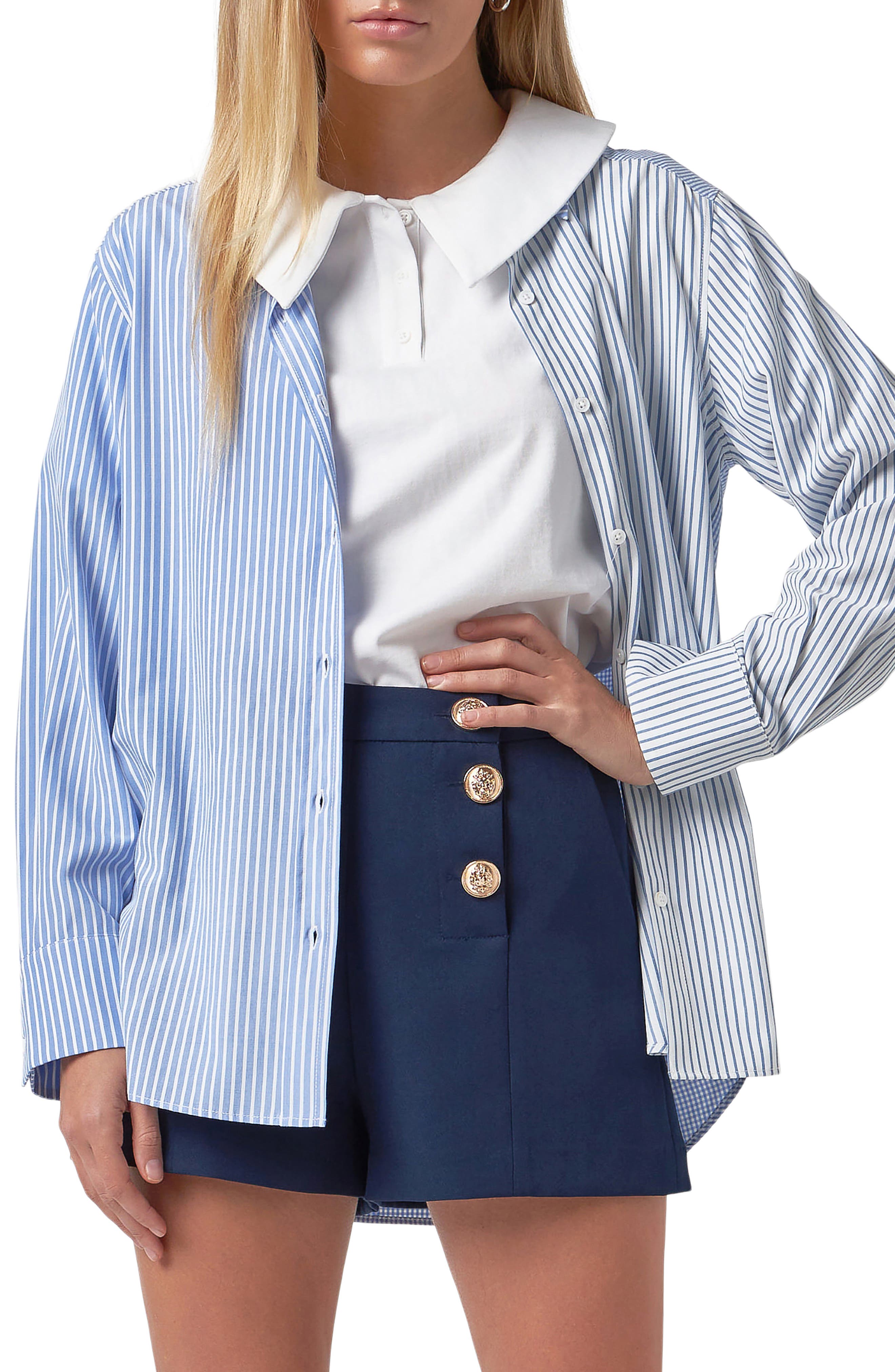 English Factory Mix Print Blouse