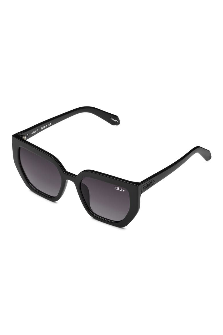 Contoured 54mm Polarized Cat Eye Sunglasses, Alternate, color, BLACK/ SMOKE POLARIZED