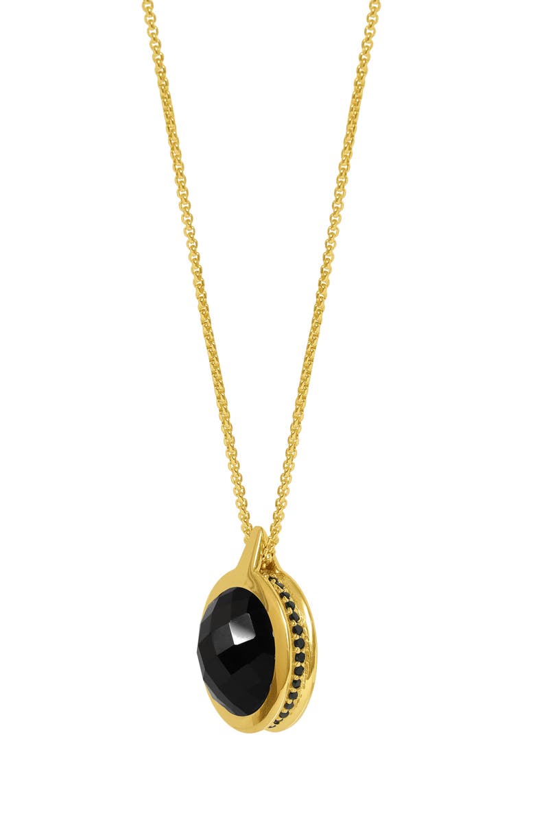 Dean Davidson Lamu Double Sided Pendant Necklace, Alternate, color, Tiger Eye / Black Onyx/ Gold