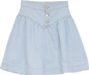 FYI Girls Denim V-Yoke Skirt - Adjustable Waist, Above-Knee
