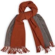 SAACHI Two-Tone Reversible Fringe Scarf