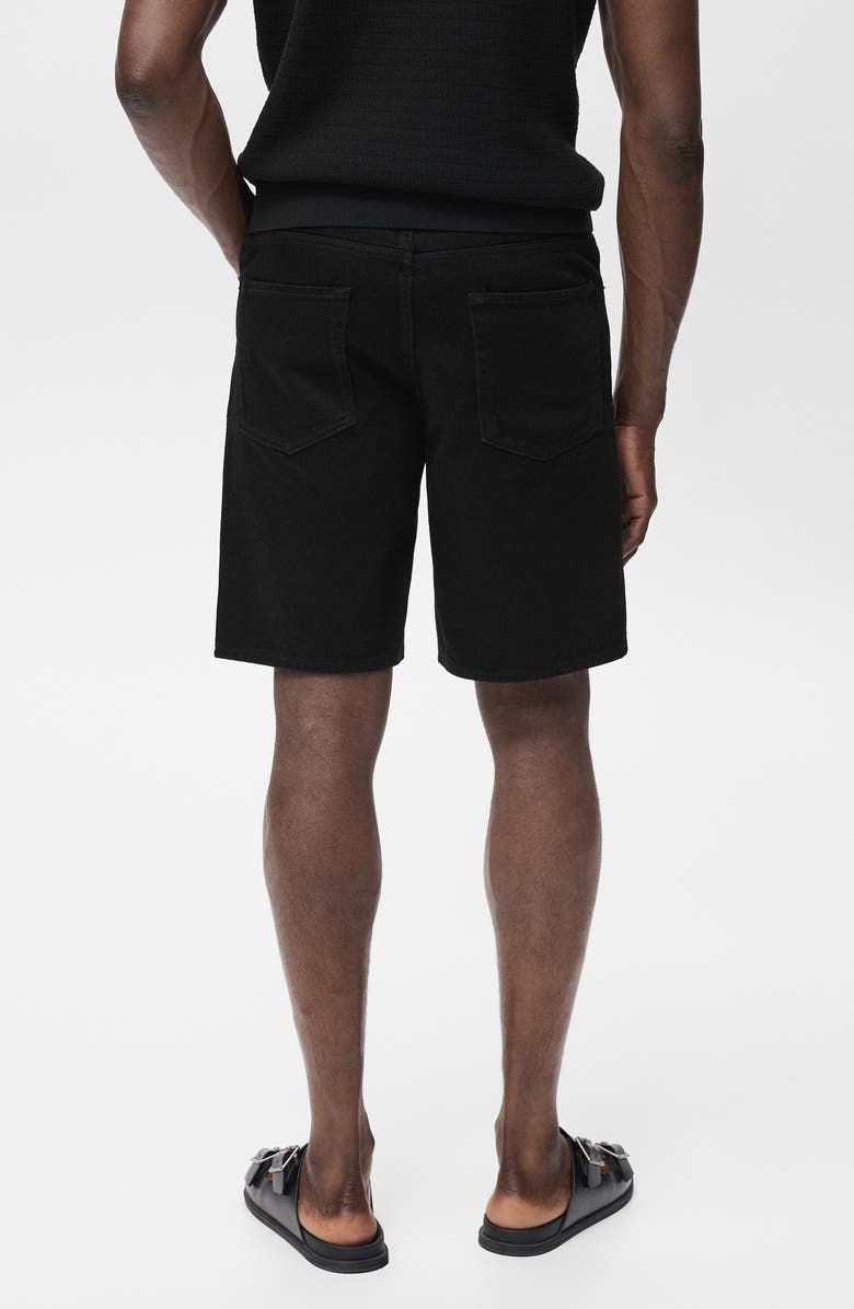 MANGO Regular Fit Denim Shorts, Alternate, color, Black Denim