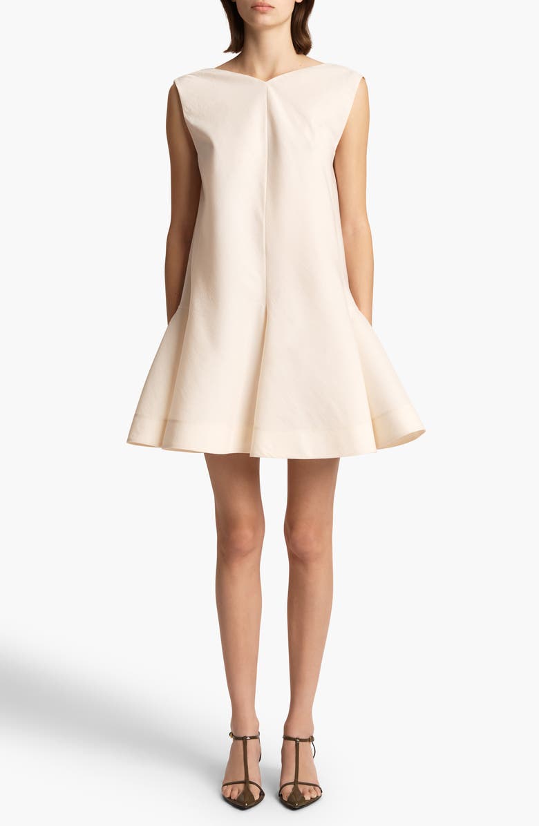 Khaite Mel Silk & Cotton Minidress, Main, color, Natural