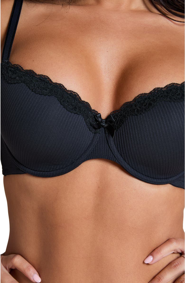 Hunkemöller Lola Padded Underwired Bra, Alternate, color, Caviar