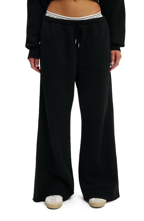 Women's Active Raw Edge Wide Leg Sweatpant