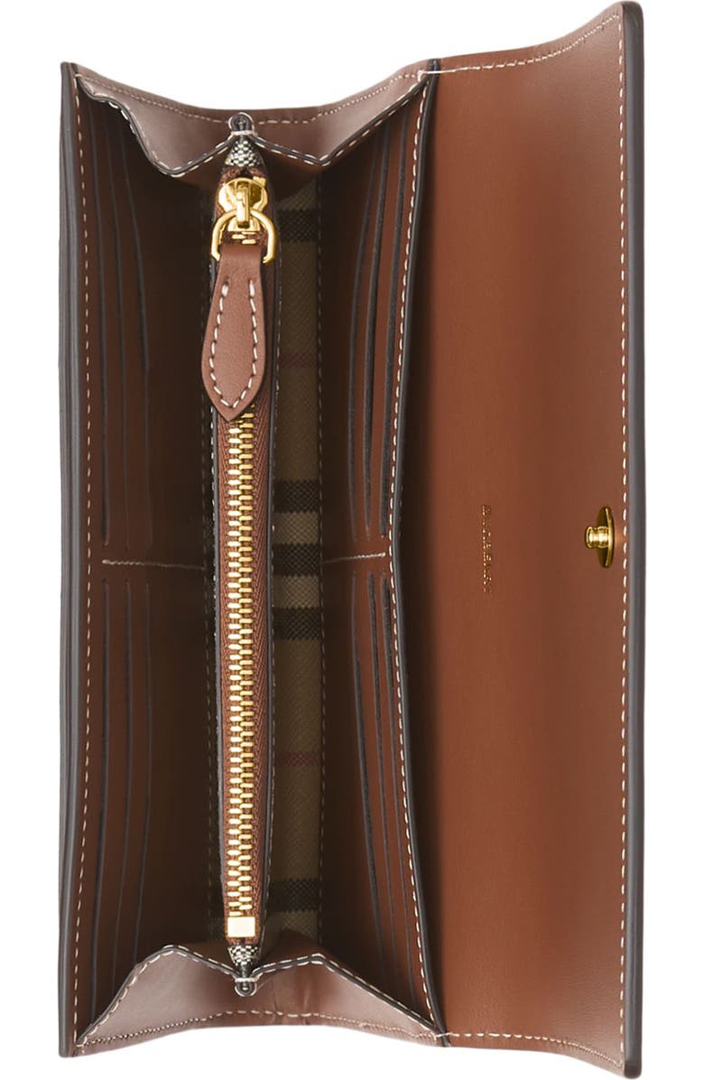 Burberry Halton Check E-Canvas & Leather Continental Wallet, Alternate, color,