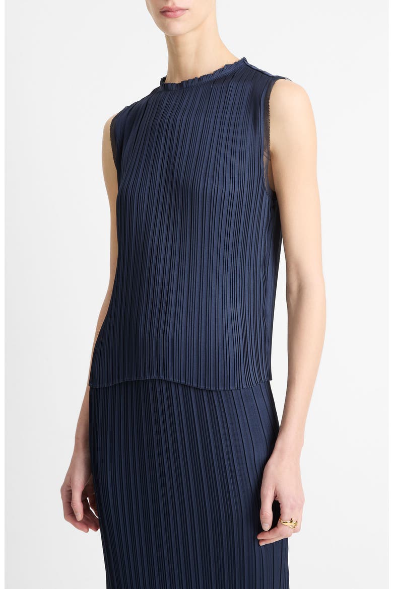 Plissé Sleeveless Top, Alternate, color, COASTAL BLUE