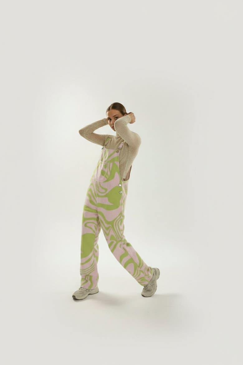 Doodle Linen Overall, Alternate, color, Coral/peach