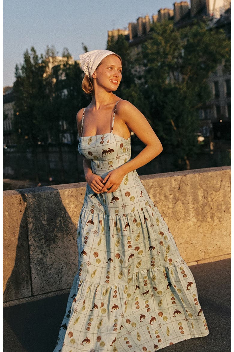 Celine Maxi Dress, Alternate, color, Seashell Tile