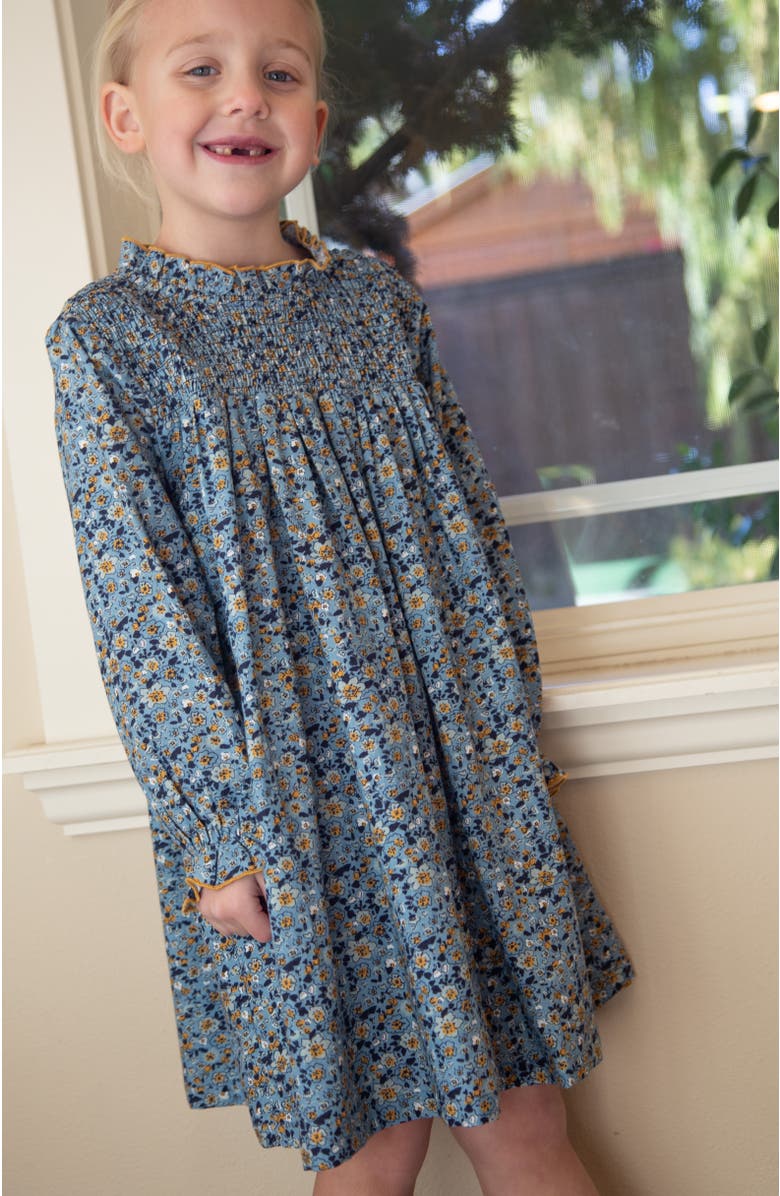 Beet World Little Kid Smocked Long Sleeves Dress, Alternate, color, 