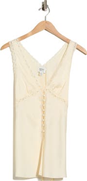 EDIT by JASON WU Lace Trim Deep V-Neck Top