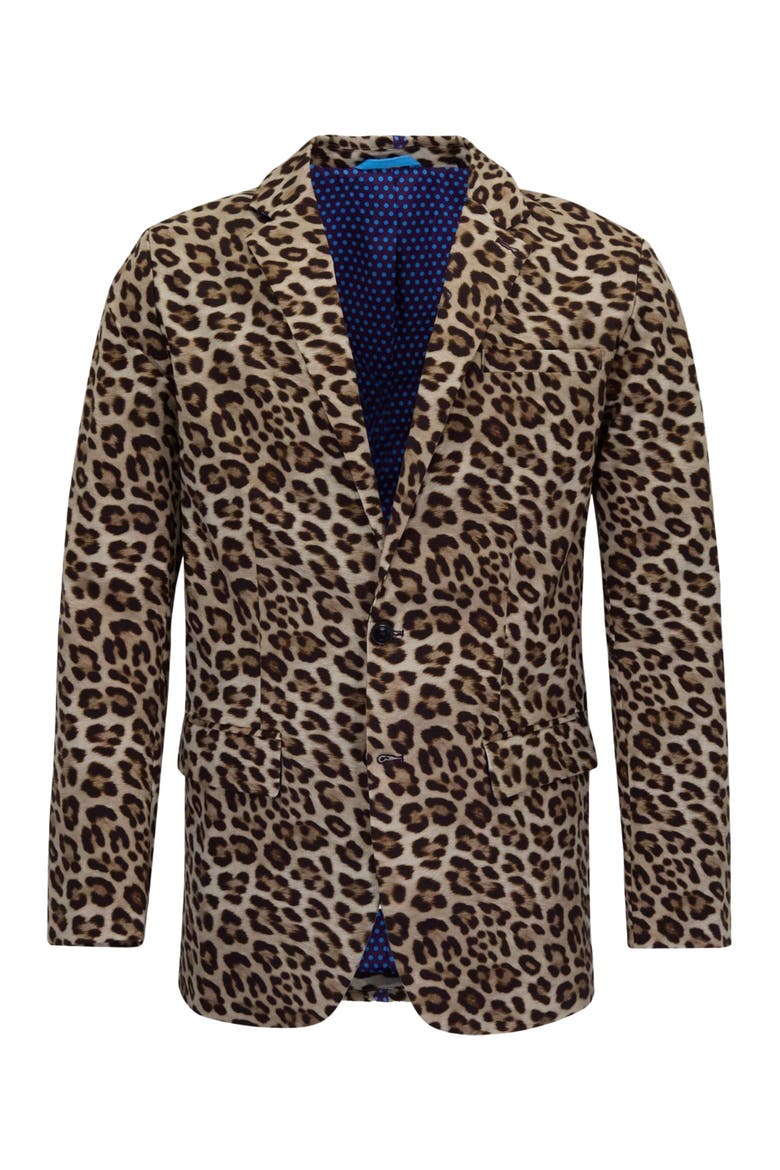 Leopard Mens Tailored Blazer, Alternate, color, LEOPARD BROWN