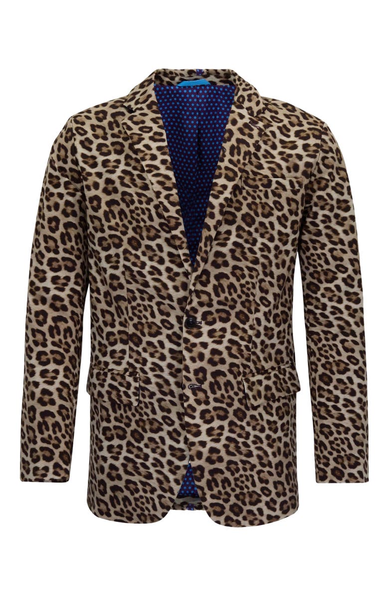 Lords of Harlech Leopard Mens Tailored Blazer, Alternate, color, Leopard Brown