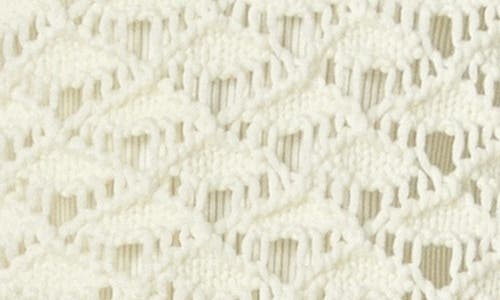 English Factory Open Stitch Puff Sleeve Sweater In Off White