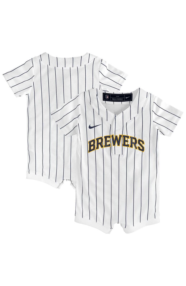 Nike Newborn & Infant Nike White Milwaukee Brewers Alternate Replica Romper Jersey, Main, color, White